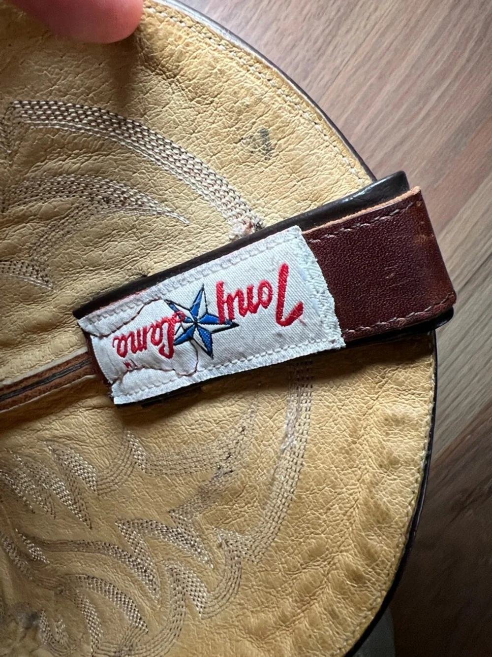 Tony Lama Brown Leather Western Heeled Boots - Picture 2 of 9